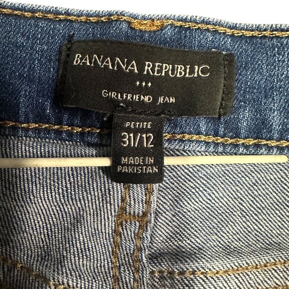 Banana Republic Girlfriend Jeans Womens 31/12 Petite High Rise Cropped Normcore - Picture 7 of 14